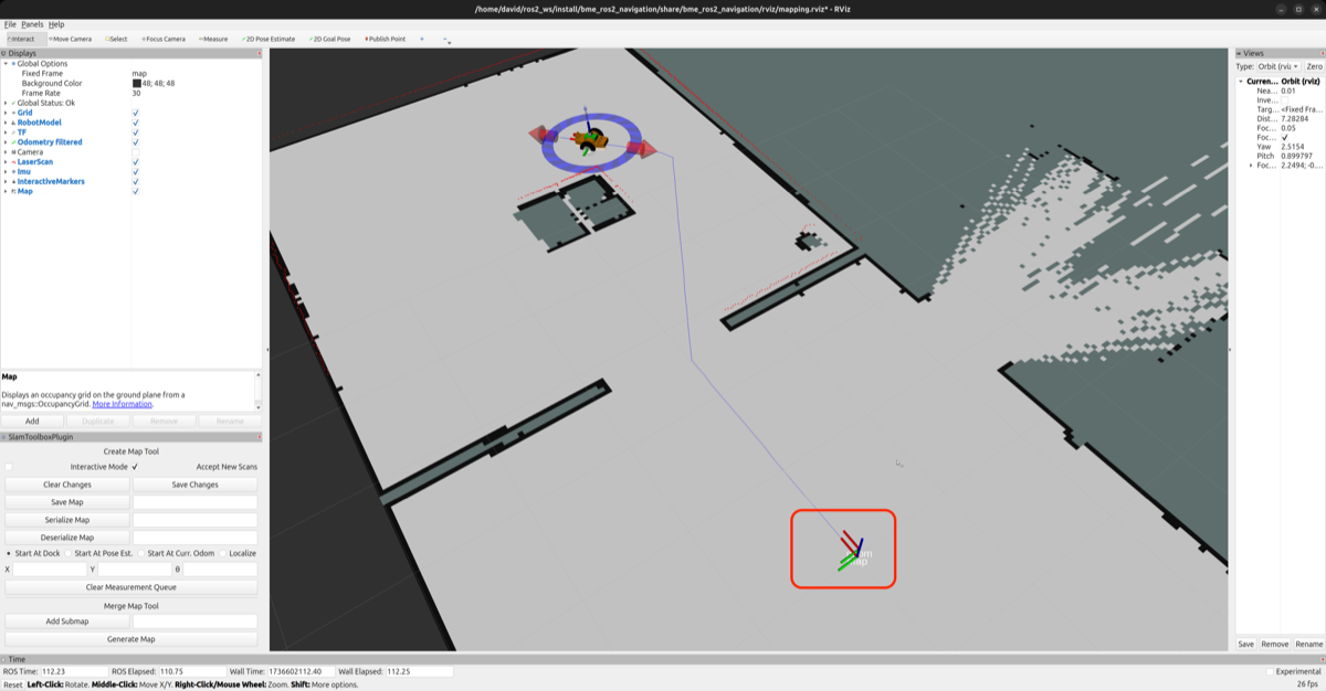 RViz 中的 2D 占用栅格图:SLAM 建图的典型输出